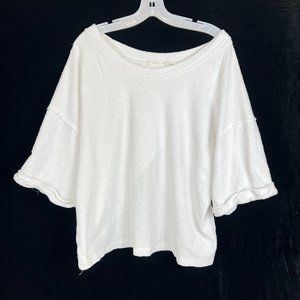 MUSTARD SEED WOMEN'S SIZE LARGE 100% COTTON TOP WITH A SPLIT BACK  TERRY CLOTH